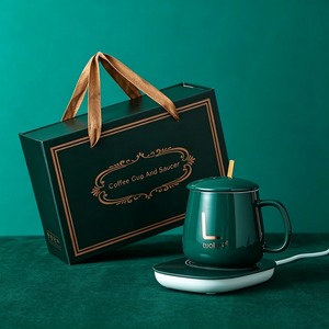 Juego de Regalo USB para Oficina y Hogar, Posavasos Eléctrico Inteligente con Calefacción, <span class=keywords><strong>Taza</strong></span> de Cerámica Termostática para Agua y Café - Product Image 1