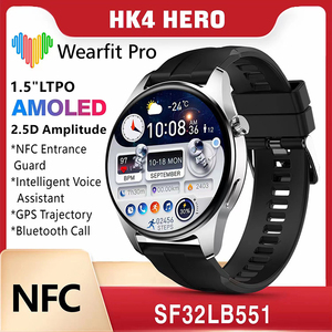 ใหม่2023นาฬิกาอัจฉริยะ HK4แนวสปอร์ต AMOLED AMOLED สำหรับผู้หญิง BT Call NFC GPS ผู้ชายฟิตเนสกลม smartwatch 1.5นิ้ว - Product Image 5