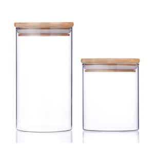 Storage Containers Storage Jar Glass Craftsman Food Storage Jars Containers Hot Sale Glassjar Transparent 300ml Glass With Bamboo Clear Microwavable