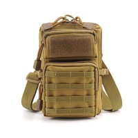 Sac de taille tactique multifonctionnel d'extérieur pour hommes, pochette pour téléphone de 7 pouces avec passant de ceinture, pochette utilitaire verticale Molle EDC pour la randonnée