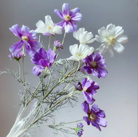 Fleurs Cosmos artificielles Gerbera 4 têtes Fleur de soie Chrysanthème pour la décoration intérieure
