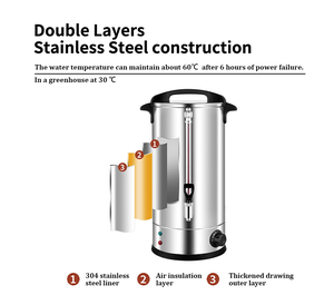 Deweisi Nồi đun nước điện 8L 10.5L cho gia đình Bình đựng cà phê 304 inox kèm vòi - Product Image 2