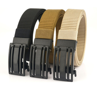 Nouvelle ceinture en toile pour homme avec boucle amovible, couleur unie, 7 trous, ceinture en tissu pour le golf, les sports, les jeans décontractés