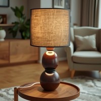 Lampe de table à double usage pour salon et chambre à coucher de style rétro, lampe d'ambiance de chevet