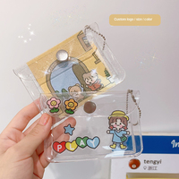 Porte-cartes transparent en PVC personnalisé avec logo, élégant et tendance, pour rouge à lèvres, billets et petits objets