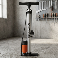 Pompe à pied robuste 160 PSI avec manomètre et double valve pour pneus Presta, Schrader, Dunlop et moto