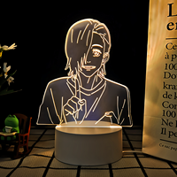 Vente directe d'usine, délicieuse lampe de nuit 3D d'anime, LED acrylique décorée à placer près du canapé du salon