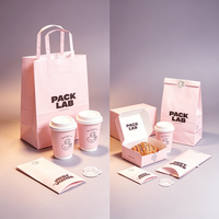 Sac en papier kraft écologique et durable pour café, personnalisable en usine, pour une, deux ou quatre tasses, sac à emporter