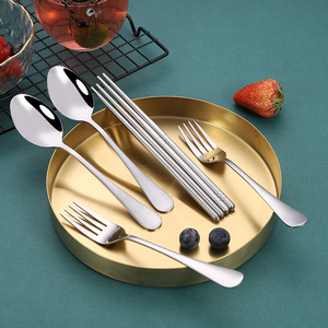 304 Stainless Steel Portable <b>Dinnerware</b> Set Three Pieces Eco-Friendly Food Utensils For Students Children Outdoor Use - Product Image 3