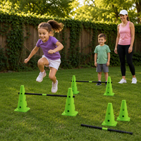 Ensemble de jouets d'agilité pour enfants : 6 cônes, 3 barres de saut, poteaux d'entraînement de football, jeu d'extérieur pour jardin, cadeau d'anniversaire pour enfants
