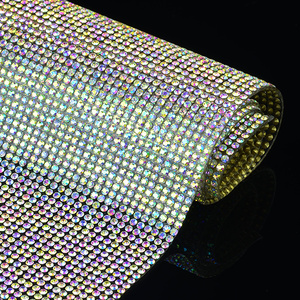 Lámina de Cristal de Estrás Plateado Termoadhesivo de 24x40 cm y Lámina de Cristal de Estrás <span class=keywords><strong>AB</strong></span> - Product Image 1