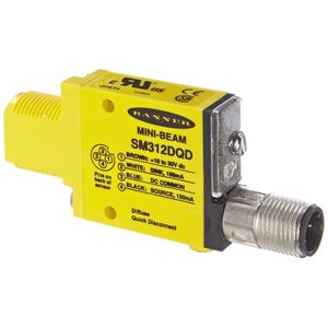 เซ็นเซอร์โฟโตอิเล็กทริกแบบกระจายแสง Banner Sm312dqd Mini Beam Dc แบบ 4 ขา ชนิดยุโรป Qd Termination ระยะตรวจจับ 380 มม. - Product Image 2