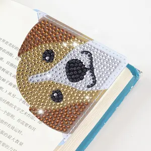 हीरा बुकमार्क पुस्तक प्रेमियों के लिए स्नातक जन्मदिन का कला शिल्प की आपूर्ति, प्यारा कुत्तों हीरा पेंटिंग कोने बुकमार्क किट