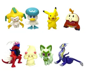 Wholesale 8 figures in set anime cartoon pvc mini 5cm 3D pokemoned capsule figure for vending machine