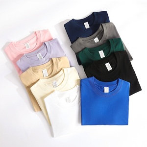 High Quality 100% Cotton Heavy Weight Luxury Tshirt Unisex Custom Print Logo Mock Neck Blank T Shirt Oversize Men's T-shirt - Product Image 2
