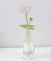 Magnifique figurine de fleur de lotus en cristal K9, vase, décorations pour la maison et les fêtes, idée cadeau souvenir pour anniversaire, Noël, remise de diplôme