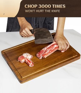 Tabla de Cortar de Madera Antideslizante con Utensilios de Cocina Multiusos para Cortar Carne, Verduras, Servir Queso y Aperitivos al por Mayor - Product Image 3