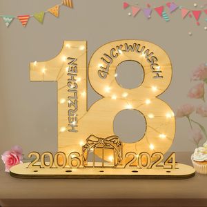 Cross-border wooden <b>birthday</b> celebration <b>decorations</b>, ornaments, gifts, <b>birthday</b> 18th <b>birthday</b> number wooden signs, guestbooks - Product Image 5