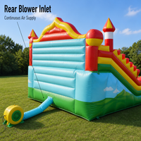 Kaluen C-20, château gonflable écologique en PVC, 5m*5m*3.5m, avec toboggan, capacité de 20 enfants, pour utilisation en extérieur, vente flash