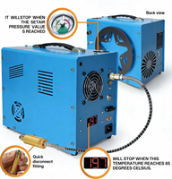Kompresor Udara PCP Portabel 12V 4500Psi 300Bar 30mpa Pompa Tekanan Tinggi dengan Adaptor Daya & Kipas Terintegrasi, Auto-stop untuk Menyelam