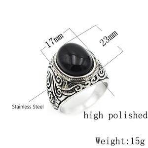 Anillo de acero inoxidable turquesa, joyería Vintage para hombre, banda de piedra, anillo elegante bohemio, venta al por mayor, pieza de declaración duradera - Product Image 6