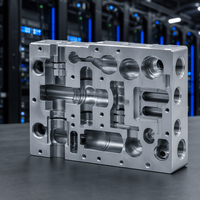 Bloc de collecteur de refroidissement CDU usiné CNC, bloc de vanne de distribution de flux multicanal pour système de refroidissement liquide de centre de données