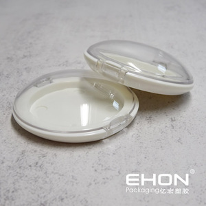 Round Empty Plastic <b>Compact</b> Powder Case Clear Transparent Lid Custom Logo Cosmetic Blush <b>Makeup</b> Palette Container - Product Image 4