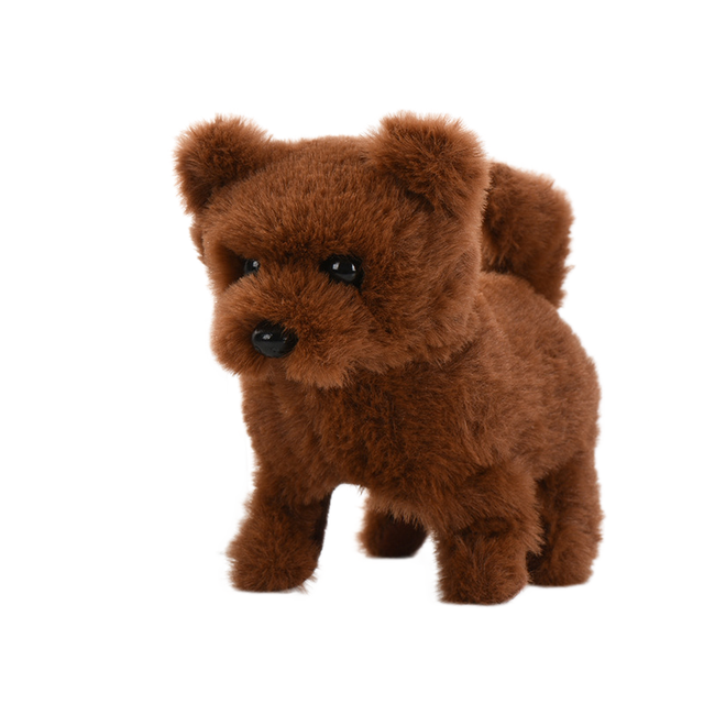 Soft Plush Robotic Dog Toy Walking Barking Puppy with Moving Ears Tail Wagging and Interactive Play for Children Gift