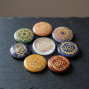 Handmade Gemstone <b>Chakra</b> Stones <b>Set</b> Carved <b>Crystal</b> Reiki Healing Oval Polished Art Collectible Buy Online Thymus <b>Chakra</b> 3 - Product Image 5