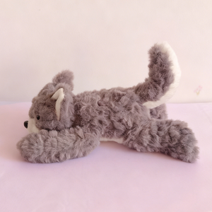 Yumuşak peluş yalan köpek oyuncak kabarık gri kürk ve sevimli disket kulaklar ile çocuklar için günlük arkadaşı ve rahat ev dekor - Product Image 3