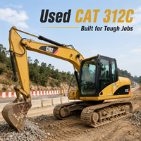 Excavatrice d'occasion CAT 312C 12T, machine de terrassement à faible consommation de carburant pour le creusement de fondations