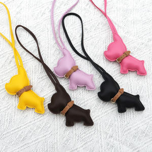 พวงกุญแจ<span class=keywords><strong>หนัง</strong></span> PU หลายสีรูปเฟรนช์บูลด็อก พร้อมสายคล้องยาว จี้รูปสุนัขพันธุ์บูลด็อก อุปกรณ์ตกแต่งกระเป๋า - Product Image 3