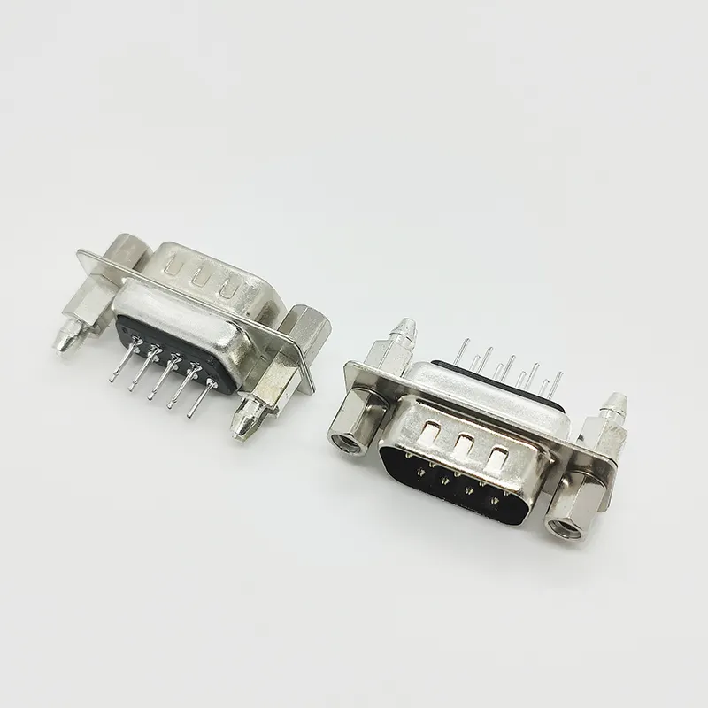 Precision Efficiency Male DB9 Connector Selling Black Rubber Core With Screw Hole 15P D-SUB Connector