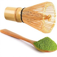 Stick en Stock japon blanc thé matcha bambou fouet avec Logo personnalisé or Matcha bol Machat ensemble cadeau cuillère japonaise Chashaku