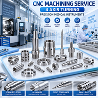 Servicio de Mecanizado CNC Directo de Fábrica con Torneado de 4 Ejes para Instrumentos Médicos de Precisión
