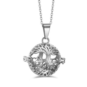 Pendentif diffuseur d'huiles essentielles tendance en acier inoxydable 316L ajouré, unisexe, avec chaîne ondulée ouvrable - Product Image 5