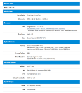 เมนบอร์ดเซิร์ฟเวอร์ X13SET-GC พร้อมซ็อกเก็ตเดี่ยว LGA-4677 (SocketE) Intel C741, รองรับ DDR5 จัดส่งรวดเร็ว ราคาดี X13SET-GC - Product Image 3