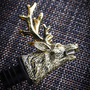 Hươu đầu chai rượu vang <span class=keywords><strong>pourer</strong></span> và Stopper quà tặng sinh nhật thép không gỉ động vật rượu bắn rượu vang Aerator chai rượu vang <span class=keywords><strong>pourer</strong></span> - Product Image 4