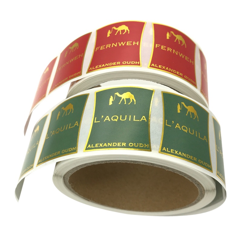 Promotional Events Gold Foil Vinyl Luxury Durable Roll Self Adhesive Waterproof Perfume Bottle Label Sticker Logo Label