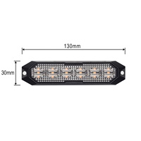 IP69K Wasserdichte LED-Leuchte ECE R65 ROT BLAU Stroboskop Grillleuchten 6 LED Zweifarben-Notwarnleuchte für Autos