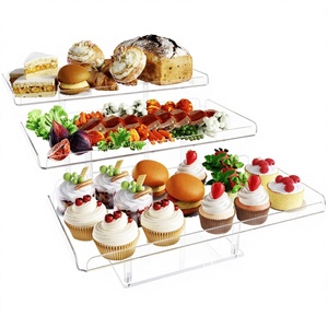 Bakzon – Ensemble de présentoirs à desserts en acrylique à 3 niveaux amélioré avec plateaux de service pour cupcakes, idéal pour mariages, baby showers et goûters - Product Image 1