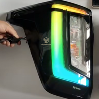 Kit de conversion pour pick-up : Systèmes d'éclairage, feux de voiture, couvercles de lampes fumés noirs, feux arrière LED RGB haut de gamme pour Hilux Travo 2026