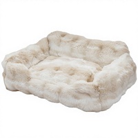 Lit pour chien et chat classique, écologique, solide, carré, en carton, pour l'hiver, quatre saisons, en velours bulle, portable, semi-fermé, pour une sensation de sécurité
