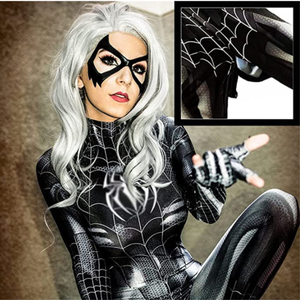 Costume de cosplay <span class=keywords><strong>sexy</strong></span> pour femme, super-héros d'Halloween, combinaison en spandex, combinaison extensible avec barboteuse en similicuir - Product Image 5