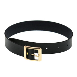 Gargantilla con hebilla de Pin de oro, Gargantilla de Bondage de cuero Sexy, <span class=keywords><strong>Collar</strong></span> para mujeres y niñas, regalo, joyería de moda gótica Punk al por mayor - Product Image 2