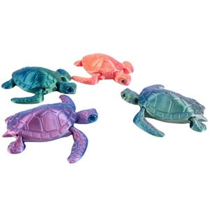 Juguete de Tortuga Marina de Plástico Impreso en 3D Personalizado con Articulaciones Giratorias, Ojos Realistas, Juguete Educativo de Aprendizaje - Product Image 1