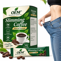 Poudre de café minceur naturelle contenant de l'extrait de Garcinia Cambogia et de feuille de lotus, favorise le métabolisme et la gestion du poids, OEM personnalisé