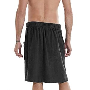 Serviette de bain pour homme en microfibre tissée à boucle velcro, motif à carreaux, usage domestique, séchage rapide, écologique - Product Image 1