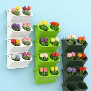 Jardinera vertical apilable de plástico para pared exterior de diseño simple, para uso doméstico y en restaurantes, para uso doméstico y comercial. - Product Image 2