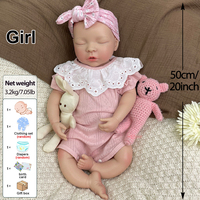 50cm Handgefertigte Sost Reborn Babypuppe für Mädchen, 20 Zoll Vollsilikon-Gewichtspuppe, Waschbar, Ungiftig, für Kunstsammlung und als Geschenk